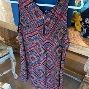 Colorful Geometric Sleeveless Blouse